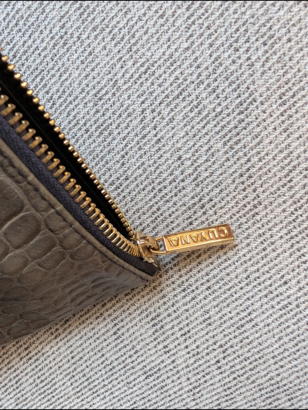 Cuyana Sun Faded Croc-Embossed Leather Pouch - Picture 2 of 3
